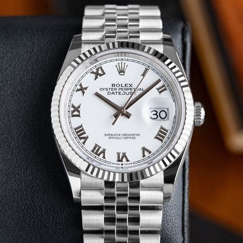 rolex datejust white roman|Rolex Datejust white gold price.